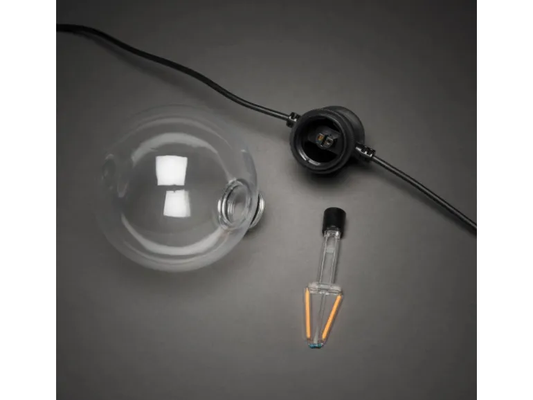 Konstsmide LED-Lichterkette Outdoor Retro Globe 10 LEDs Bernsteinfarben