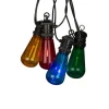 Konstsmide LED-Lichterkette Water Drop 10 Bunte Birnen 4,5 m Schwarz