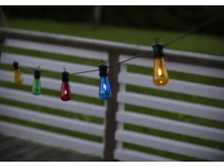 Konstsmide LED-Lichterkette Water Drop 10 Bunte Birnen 4,5 m Schwarz