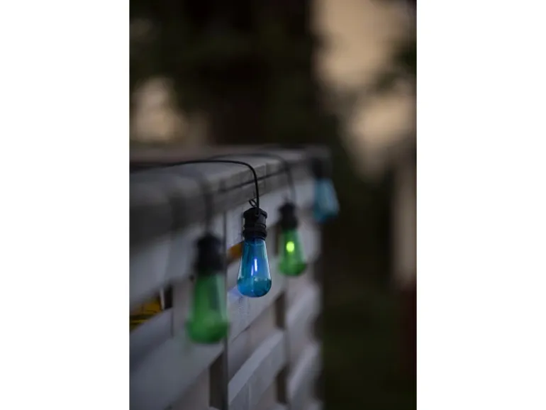 Konstsmide LED-Lichterkette Water Drop 10 Bunte Birnen 4,5 m Schwarz