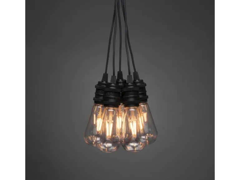 Konstsmide LED-Lichterkette Outdoor Retro 10 LEDs Bernsteinfarben