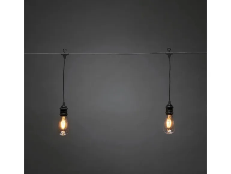 Konstsmide LED-Lichterkette Outdoor Retro 10 LEDs Bernsteinfarben