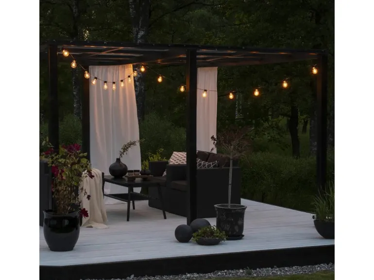 Konstsmide LED-Lichterkette Outdoor 10 Glühbirnen Bernsteinfarben mit Dimmer