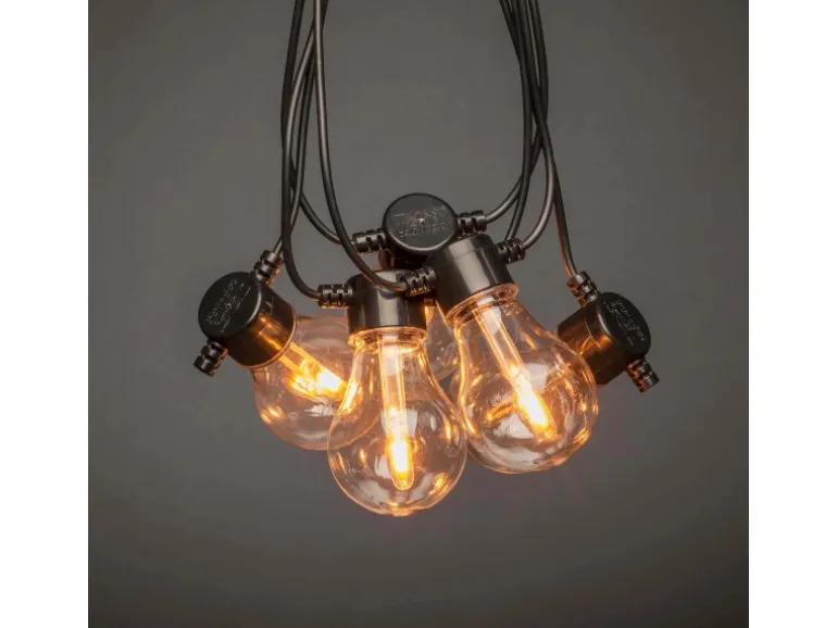 Konstsmide LED-Lichterkette Outdoor 10 Glühbirnen Bernsteinfarben mit Dimmer