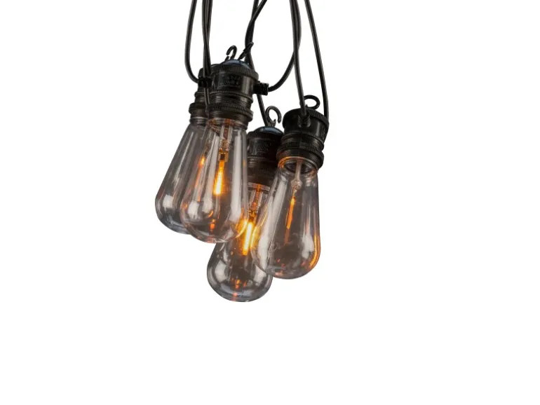 Konstsmide LED-Lichterkette Water Drop 10 Klare Birnen 4,50 m Schwarz