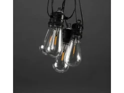 Konstsmide LED-Lichterkette Water Drop 10 Klare Birnen 4,50 m Schwarz