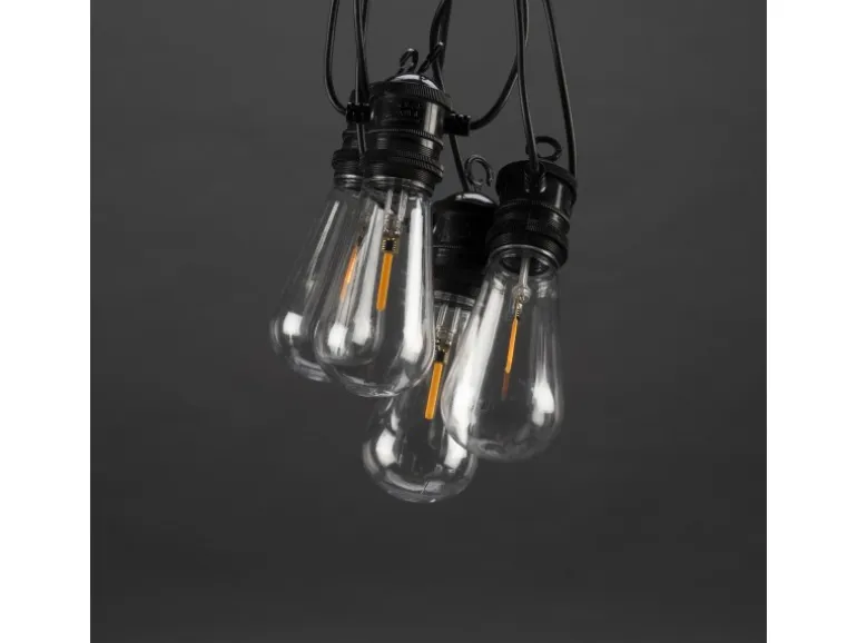 Konstsmide LED-Lichterkette Water Drop 10 Klare Birnen 4,50 m Schwarz