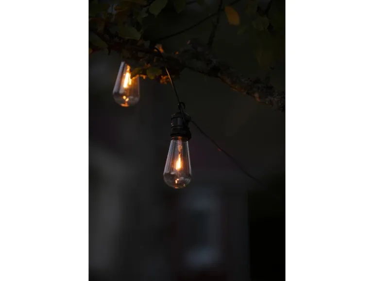 Konstsmide LED-Lichterkette Water Drop 10 Klare Birnen 4,50 m Schwarz