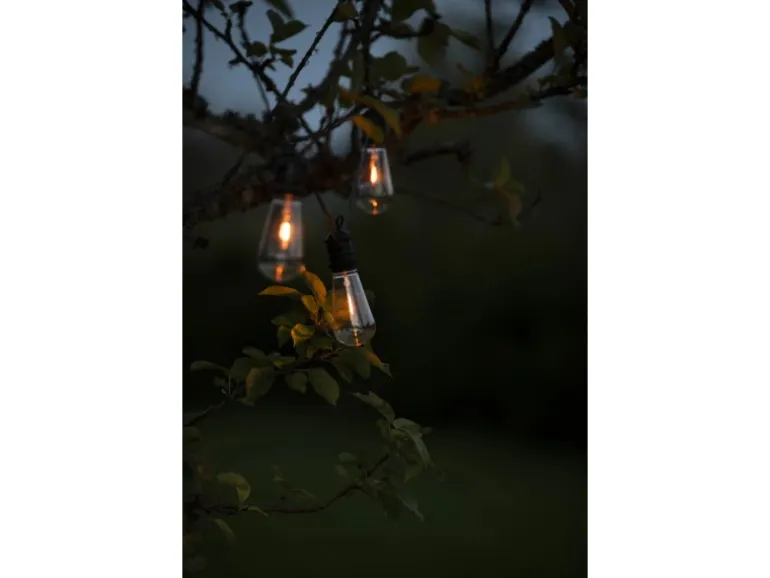 Konstsmide LED-Lichterkette Water Drop 10 Klare Birnen 4,50 m Schwarz