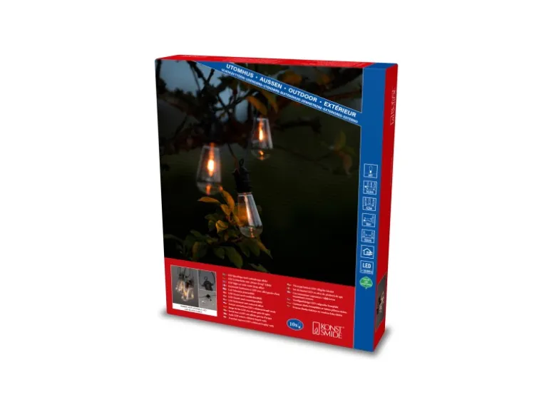 Konstsmide LED-Lichterkette Water Drop 10 Klare Birnen 4,50 m Schwarz