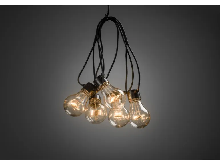 Konstsmide LED-Lichterkette für außen 5 klare Leuchtmittel batteriebetrieben