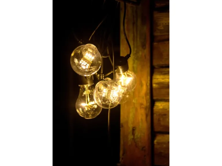 Konstsmide LED-Lichterkette für außen 5 klare Leuchtmittel batteriebetrieben