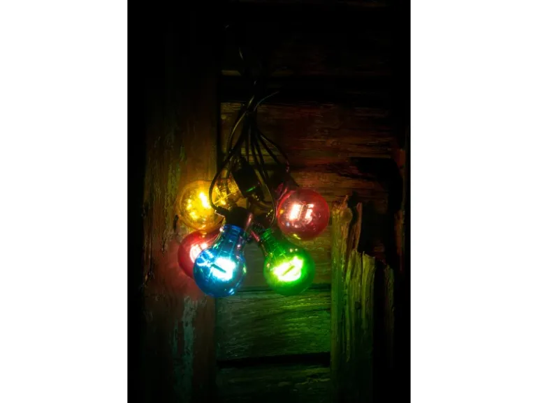 Konstsmide LED-Lichterkette für außen 5 bunte Leuchtmittel batteriebetrieben