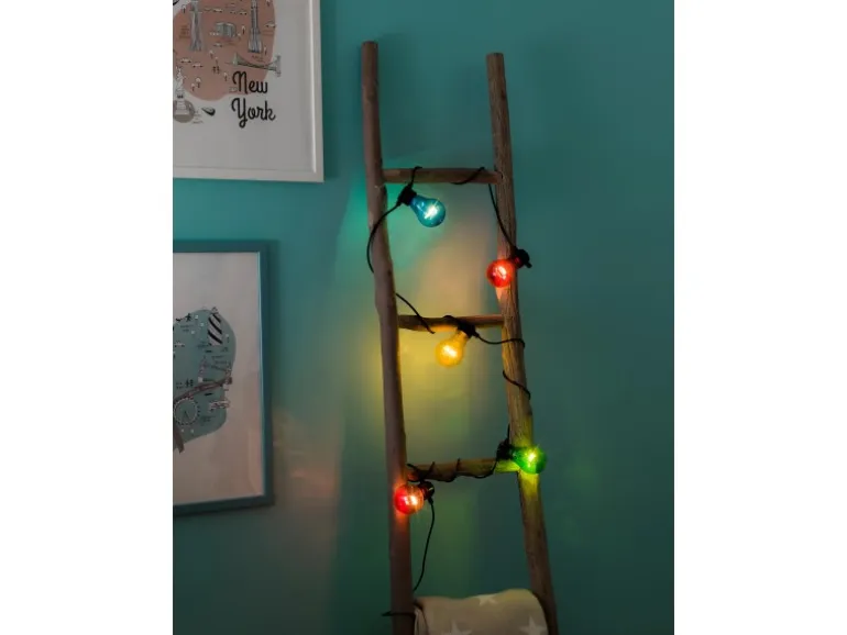 Konstsmide LED-Lichterkette für außen 5 bunte Leuchtmittel batteriebetrieben