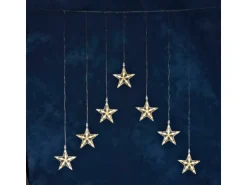 Konstsmide LED-Lichtervorhang 7 Sterne 35 LED Warmweiß