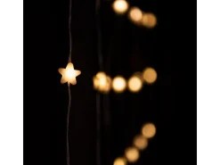 Konstsmide LED-Lichtervorhang mit 120 Sterne und 120 Bernsteinfarbenen Dioden