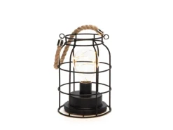 Konstsmide LED-Metalllaterne Schwarz 9 Dioden Batteriebetrieb Bernsteinfarben