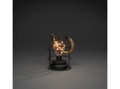 Konstsmide LED-Metalllaterne Schwarz 9 Dioden Batteriebetrieb Bernsteinfarben