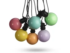 Konstsmide LED-Party-Lichterkette Globe mit Dimmer 24 V Pastell 14,5 m