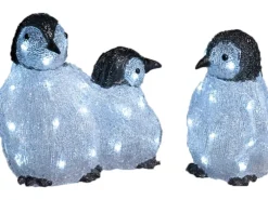 Konstsmide LED-Pinguinfamilie Acryl 48 kaltweiße LEDs 3er-Set