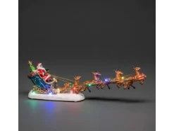 Konstsmide LED-Szene Weihnachtsmann im Schlitten mit Rentieren 10 LEDs Bunt