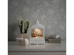 Konstsmide LED-Wasserlaterne Weiß Weihnachtsmann mit Elch warmweiß innen