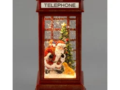 Konstsmide LED-Wasserlaterne Telefonzelle Weihnachtsmann Batteriebetrieb Rot