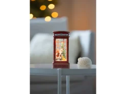 Konstsmide LED-Wasserlaterne Telefonzelle Weihnachtsmann Batteriebetrieb Rot