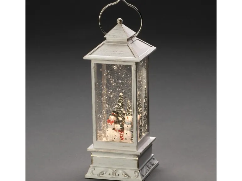 Konstsmide LED-Wasserlaterne Weiß Schneemänner warmweiß innen