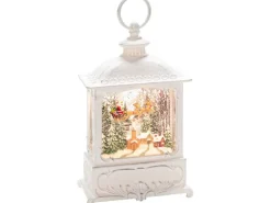 Konstsmide LED-Wasserlaterne Weiß Fliegender Weihnachtsmann über Dorf innen