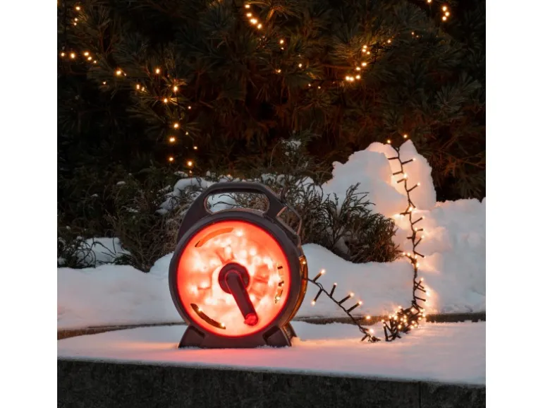 Konstsmide Lichterkette Compactlights mit Aufrollsystem 800 LEDs Bernsteinfarben