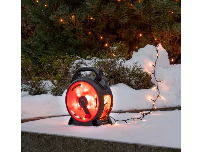 Konstsmide Lichterkette Compactlights mit Aufrollsystem 800 LEDs Bernsteinfarben