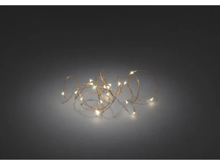 Konstsmide Micro LED Lichterkette 40 warmweiße LEDs kupferfarbener Draht innen