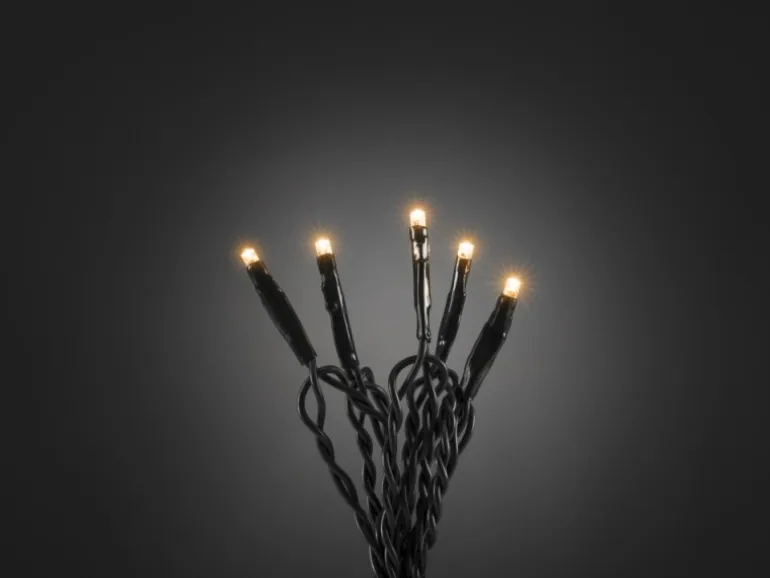 Konstsmide Micro LED Lichterkette 100 bernsteinfarbene LEDs grünes Kabel innen