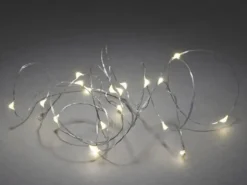 Konstsmide Micro LED Lichterkette 20 warmweiße LEDs silberfarbener Draht innen