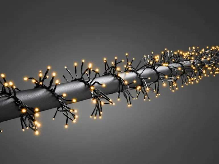 Konstsmide Micro LED Lichterkette Cluster 768 bernsteinf LEDs innen und außen