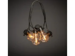 Konstsmide Solar LED-Lichterkette Party Glühlampenform 4,50 m Schwarz