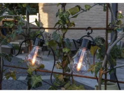 Konstsmide Solar LED-Lichterkette Party Glühlampenform 4,50 m Schwarz