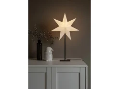 Konstsmide Weißer Papierstern inkl. Anschlusskabel mit an/aus Schalter