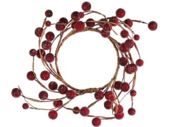 Kranz mit Beeren aus Draht und Kunststoff Rot Braun 10 cm