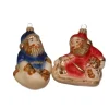 Krebs Glas Lauscha Baumschmuck Weihnachtsmann-Set Country Mehrfarbig 8cm