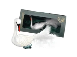 Krebs Glas Lauscha Baumschmuck Schwan Weiß 8cm