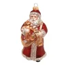 Krebs Glas Lauscha Baumschmuck Santa Nostalgie mit Korb Rot 17cm