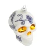Krebs Glas Lauscha Baumschmuck Totenkopf Chinoiserie Weiß 10cm