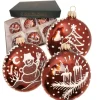 Krebs Glas Lauscha Baumschmuck Lebkuchen-Taler Braun 8cm
