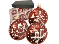 Krebs Glas Lauscha Baumschmuck Lebkuchen-Taler Braun 8cm