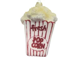 Krebs Glas Lauscha Baumschmuck Tüte Popcorn Weiß 13cm