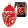 Krebs Glas Lauscha Baumschmuck Ei Im Schleifendesign Rot 10cm