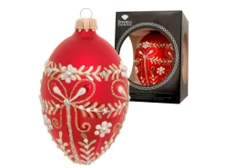 Krebs Glas Lauscha Baumschmuck Ei Im Schleifendesign Rot 10cm