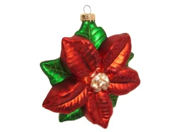 Krebs Glas Lauscha Baumschmuck Weihnachtsstern Rot 11cm